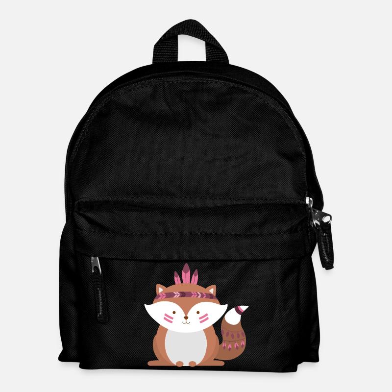 Indianer-Fuchs - Kinder Rucksack - Schwarz