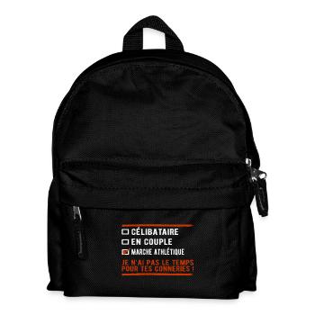 Célibataire Marche athlétique cadeau sport - Sac à dos Enfant - noir - Devant