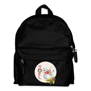 Merry christmas squirrel - Kids' Backpack - black - Front