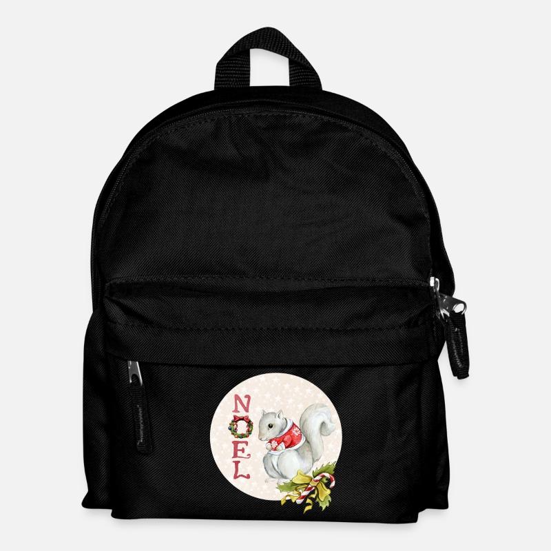Merry christmas squirrel - Kids' Backpack - black
