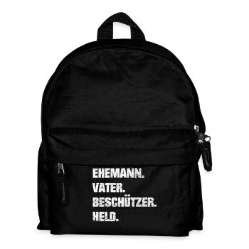 LUSTIGES EHEMANN VATER BESCHÜTZER HELD SPRÜCHE - Kinder Rucksack - Schwarz - Vorne