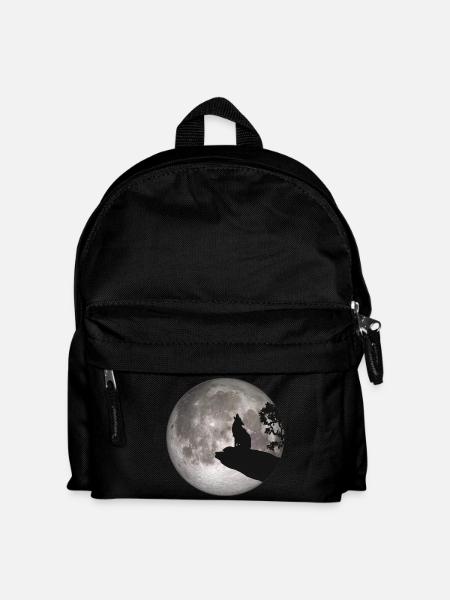 Vollmond Hund Werwolf Wolf heulen Wolf Pup - Kinder Rucksack - Schwarz