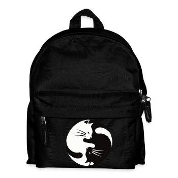 2 Katzen schmusen ,ying yang - Kinder Rucksack - Schwarz - Vorne