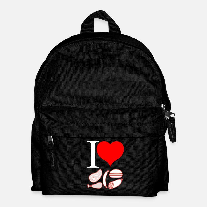 I love Fleisch - Kinder Rucksack - Schwarz