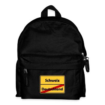 Schweiz Auswandern! Im Ortsschild Desing! - Kinder Rucksack - Schwarz - Vorne
