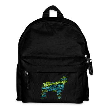Rally Obedience Australian Shepherd Wordcloud - Kinder Rucksack - Schwarz - Vorne