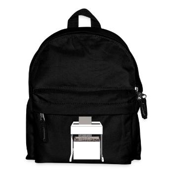 Shredder paper device office idea gift work - Kids' Backpack - black - Front