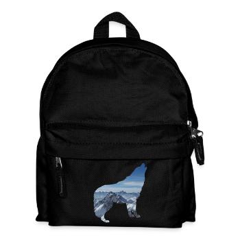 WOLF Motiv Design Geschenkidee Geburtstag Style - Kinder Rucksack - Schwarz - Vorne