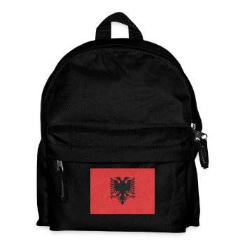 Albanien Flagge Motiv Design Geschenkidee Cool - Kinder Rucksack - Schwarz - Vorne