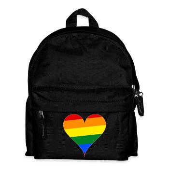 Heart rainbow flag gift - Kids' Backpack - black - Front