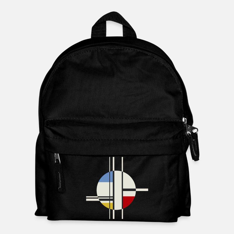 Kreis Rechtecke Abstrakt Modern Art - Kinder Rucksack - Schwarz