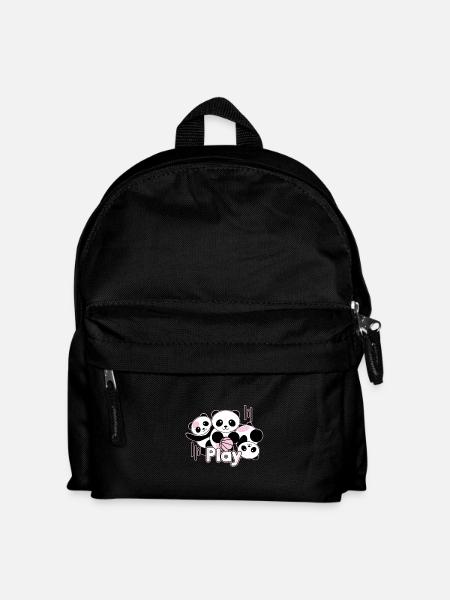 Play Panda - Kinder Rucksack - Schwarz