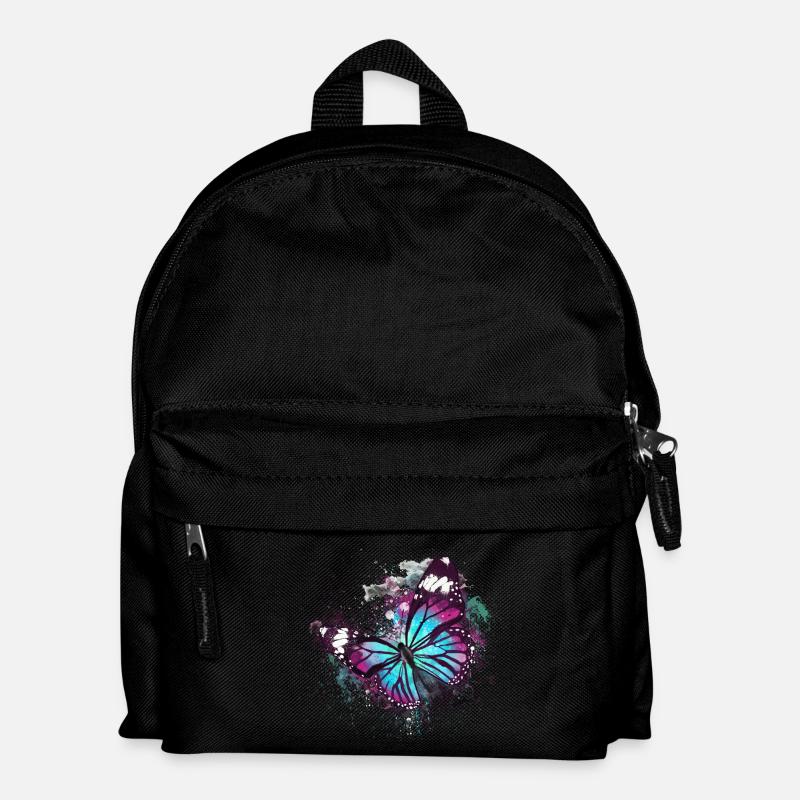 Schönes Schmetterlings-Aquarell - Kinder Rucksack - Schwarz