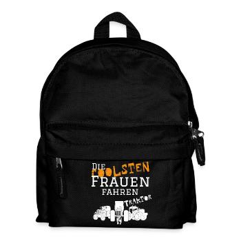 Die coolsten Frauen Traktor - Kinder Rucksack - Schwarz - Vorne