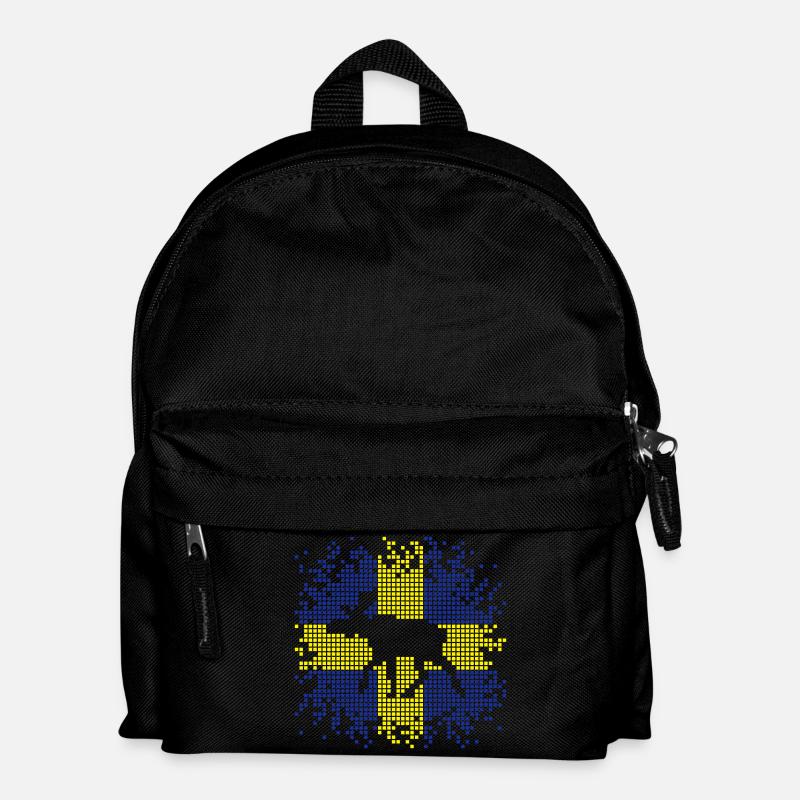 Pixel Elch - Kinder Rucksack - Schwarz