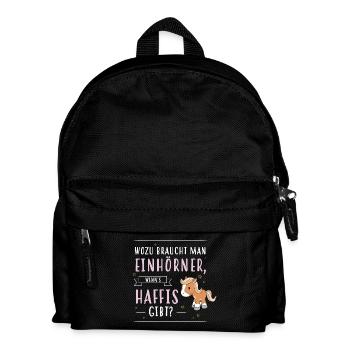 Wozu Einhörner Haflinger - Kinder Rucksack - Schwarz - Vorne