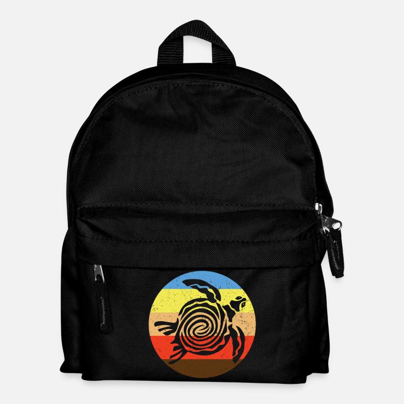 Barbudan Schildkröte Retro - Kinder Rucksack - Schwarz