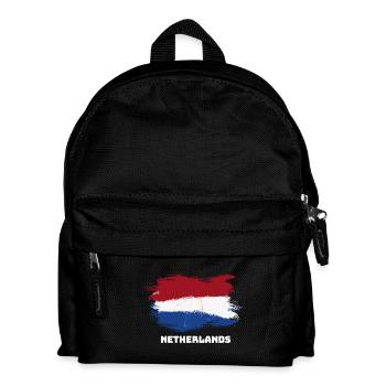 Niederlande Holland Fahne Flagge - Kinder Rucksack - Schwarz - Vorne