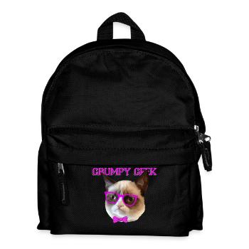 Grincheux mignon Chat Geek cadeau - Sac à dos Enfant - noir - Devant