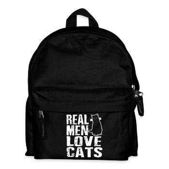 Real Men Love Cats Male Cat lover gift - Kids' Backpack - black - Front