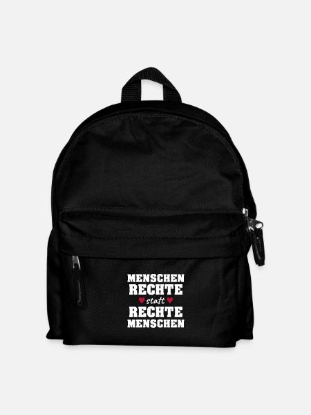 Menschenrechte statt Rechte Menschen! - Kinder Rucksack - Schwarz