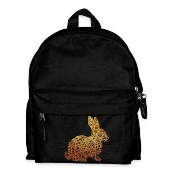 Ostern Hase Häschen Gold Geschenk Geschenkidee - Kinder Rucksack - Schwarz - Vorne