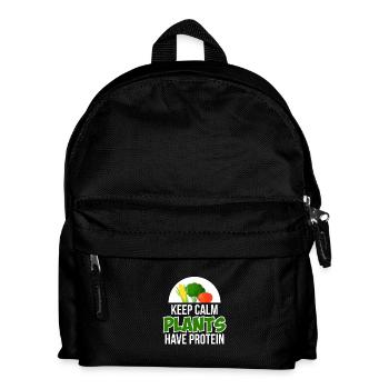 vegan, Tofu, fleischlos essen, Pflanzen, Tierliebe - Kinder Rucksack - Schwarz - Vorne