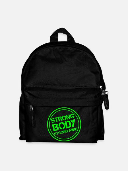 Strong body - strong mind - Kinder Rucksack - Schwarz