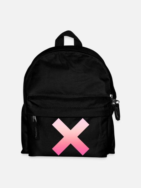 Schlichtes einfaches Pinkes X/Kreuz Design/Symbol - Kinder Rucksack - Schwarz