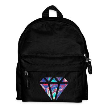 Schlichtes buntes Diamanten Design/Symbol - Kinder Rucksack - Schwarz - Vorne