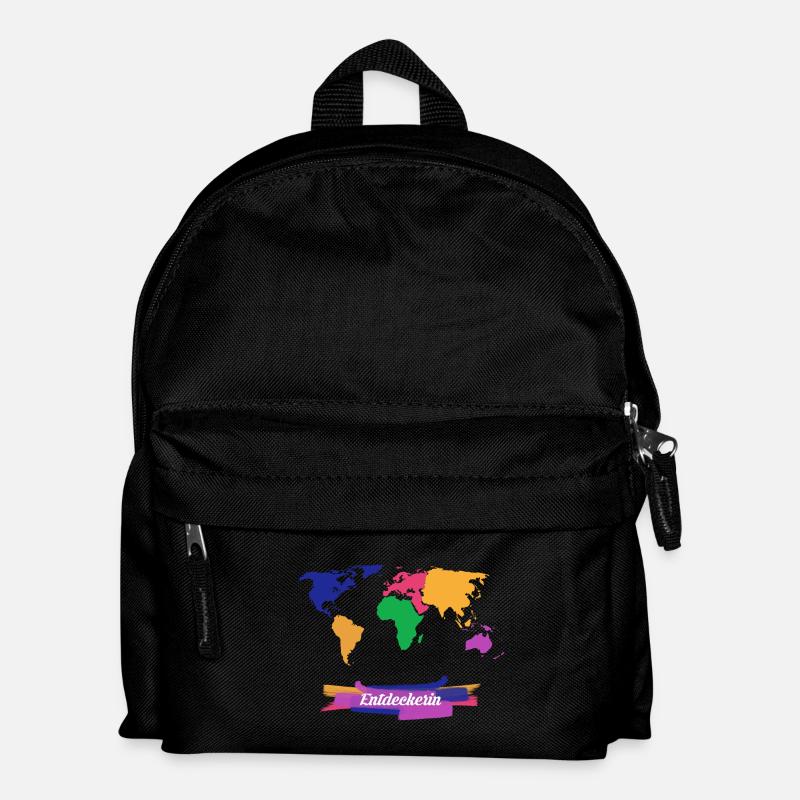 Entdeckerin Weltreise - Kinder Rucksack - Schwarz