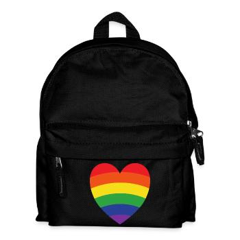 Regenbogenherz | LGBT | Geschenkidee - Kinder Rucksack - Schwarz - Vorne