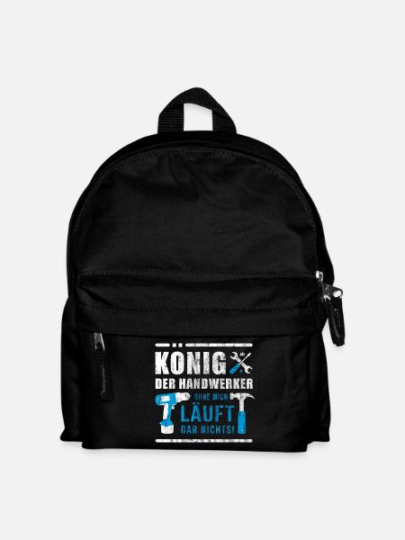 König der Handwerker | Handwerk Baustelle Geschenk - Kinder Rucksack - Schwarz