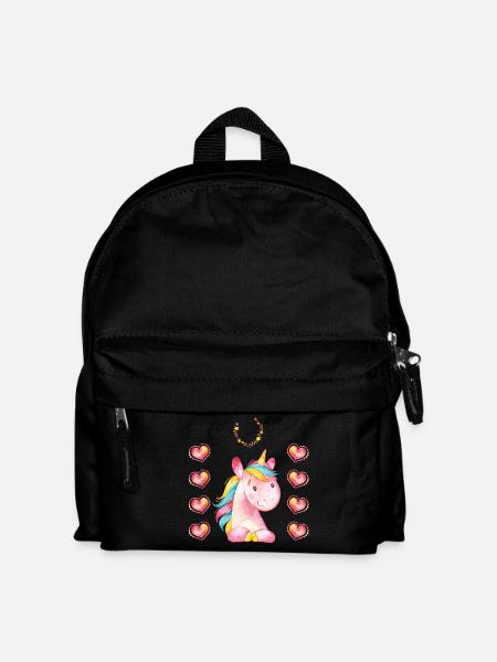 Schulanfang Einhorn Unicorn 1.Klasse Mädchen - Kinder Rucksack - Schwarz