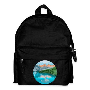 Berge und See - Kinder Rucksack - Schwarz - Vorne