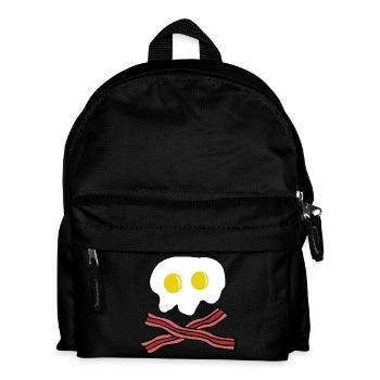Eggs and Bacon skull - Kids' Backpack - black - Front