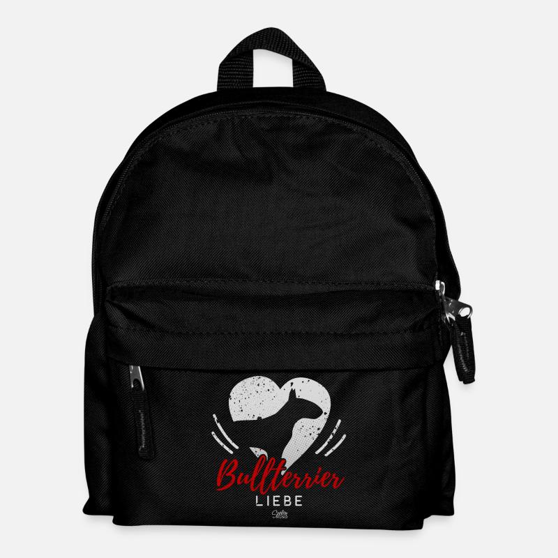 Bullterrier Liebe mit Herz - Kinder Rucksack - Schwarz