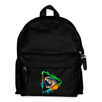 Perroquet, perroquet, oiseau, oiseau, aquarelle, aquarelles - Sac à dos Enfant - noir - Devant