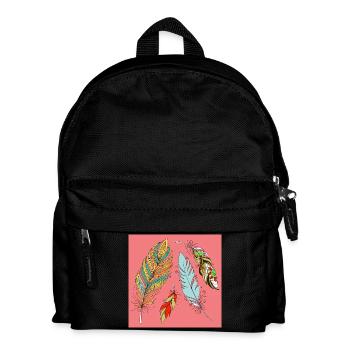 Federn - Kinder Rucksack - Schwarz - Vorne