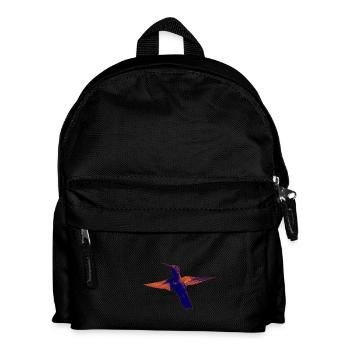 Kolibri exotisch Kunst Vogel Natur fliegen cool - Kinder Rucksack - Schwarz - Vorne