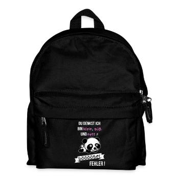 Böser Fehler ! Spruch Sprüche klein süß nett ? - Kinder Rucksack - Schwarz - Vorne