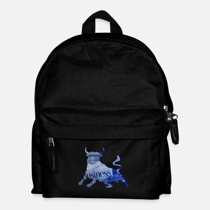 Börse Stier Aktien - Kinder Rucksack - Schwarz