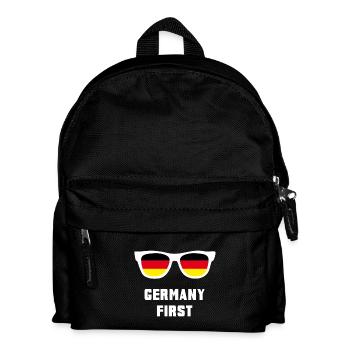 Germany First / Deutschland zuerst Flagge Geschenk - Kinder Rucksack - Schwarz - Vorne