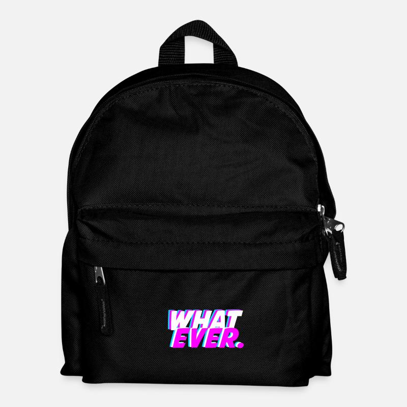 what ever.,Typografie - Kinder Rucksack - Schwarz