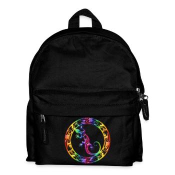 Gecko Ornament Rainbow - Kinder Rucksack - Schwarz - Vorne