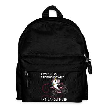 Lustiges Einhorn - fresst meinen Sternenstaub - Kinder Rucksack - Schwarz - Vorne