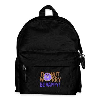 Donut worry be happy - Kids' Backpack - black - Front