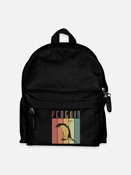 Pinguin Oldshool Geschenk Idee - Kinder Rucksack - Schwarz