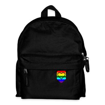 Coeur de poche poitrine LGTB Pride Gay - Sac à dos Enfant - noir - Devant