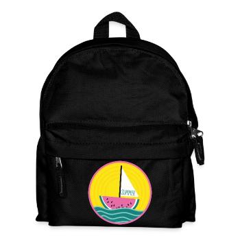 Summer sailboat watermelon - Kids' Backpack - black - Front